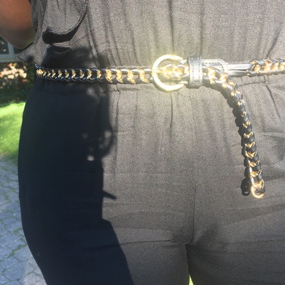 Black Romper with Belt - Picture 2 of 3